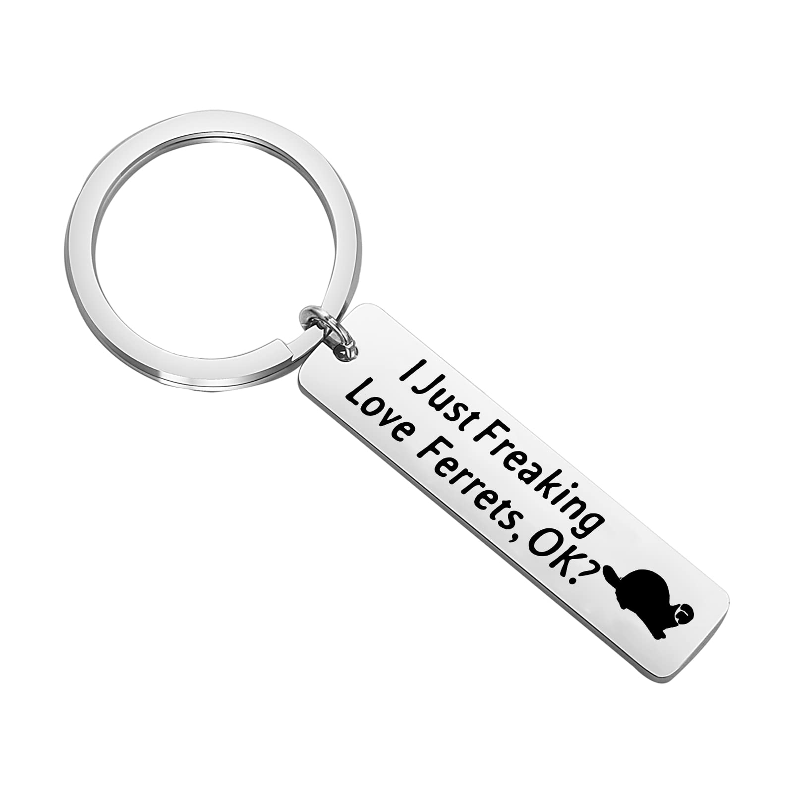 FEELMEMFerret Lover Gift I Just Freaking Love Ferrets Keychain Ferret Owner Jewelry Ferret Lady Gift Ferret Mom Gift