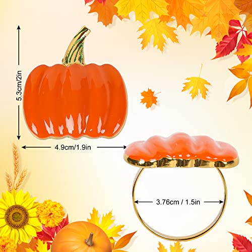 Anydesign 8Pcs Pumpkin Napkin Rings Fall Thanksgiving Napkin Buckle Metal Pumpkin Napkin Ring Holder Dinner Table Rings For Autumn Harvest Halloween Party Family Gathering Table Decor Accessories #TOP1