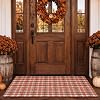 Breling Fall Outdoor Rug Rust Orange Plaid Porch Doormat