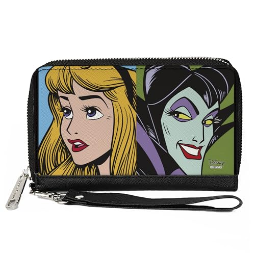 Buckle-Down Women's PU Zip Around Wallet Rectangle-Sleeping Beauty, 7.5