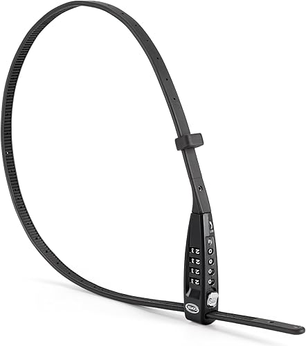 Miniatura 10 de CXWXC Cerradura de amarre con cremallera, 4 dígitos para casco de bicicleta, motocicleta, monopatín, esquís, snowboard, cochecito y gabinete, ideal