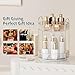 360° Rotating Makeup Organizer for Vanity - 2 Tier Perfume Organizer with Large Capacity - Skincare Organizer for Bathroom Counter - Space-Saving Cosmetic Storage for Dresser Countertop (Clear)