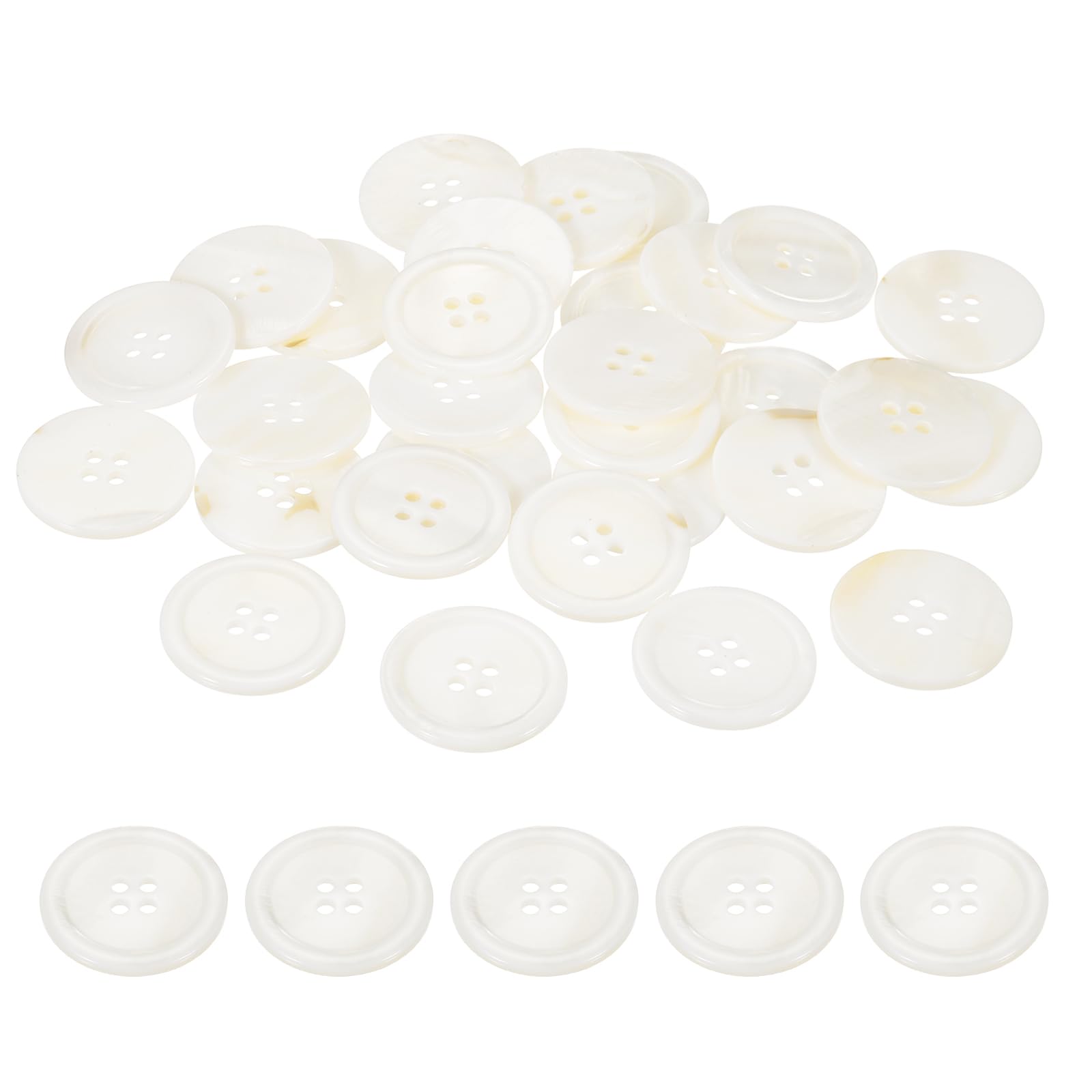 PATIKIL 30 Pcs 25mm Mother of Pearl Buttons