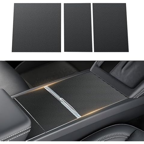 BMZX for Tesla Model 3 Highland 2024 Center Console Wrap PVC Carbon Fiber Pattern Center Console Cover Interior Decoration Wrap Kit for Tesla Model 3 Highland Accessories 2024 Cover