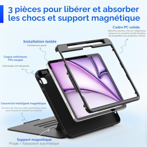Coque iPad Air 11 2024 avec support multi-angles et veille automatique - 4