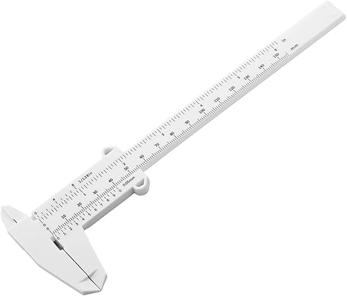 Utoolmart Calibre Vernier de plástico, mini regla de cejas Vernier de 5.906 in, herramienta de medición de pinza de plástico de doble escala, para