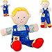 alles-meine.de GmbH große Handpuppe / Stoffpuppe - Junge mit Blauer Hose - Handspielpuppe - 37 cm groß ! - Plüschpuppe - für Kinder & Erwachsene - Plüschtier - Puppe Plüsch - bla..