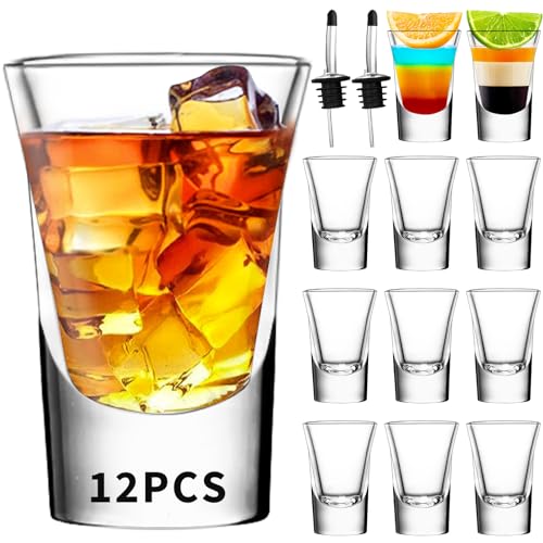 SuproBarware Schnapsgl?ser 35ml/3,5cl, Shotgl?ser, 12er Shot Gl?ser f¨¹r Tequila, Wodka, Ouzo, Lik?r ecc. Idee f¨¹r Party. Sp¨¹lmaschinenfest.Trasparente
