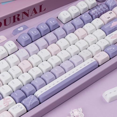 Image of PBT Keycaps Puppet Ragdoll Purple Cute 150 Keys MX Switch Key Cap