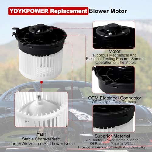 Image of AC Heater Blower Motor HVAC Fan Replacement Compatible with Nissan for Sentra 2007-2012, 2014-2015 for Rogue Select, 2008-2013 for Rogue, Replace 700253, 27225EN000, 27225ET00A