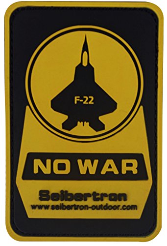 Seibertron Orange F-22 'NO WAR' PVC Rubber 3D Hook&Loop Touch Fastener Patch Tactical Patch