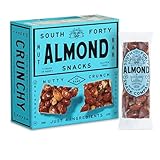 South 40 Snacks Almond, Extra Crunchy Nut Snack, Simple Ingredients, Honey and Sugar, Delicious Healthy Whole Almonds Nut Clusters, Individually Wrapped, 6g Protein (40g, Pack of 12)