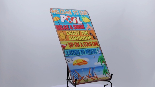 Cartel metálico decorativo para piscina 12x8 pulgadas miniatura 7
