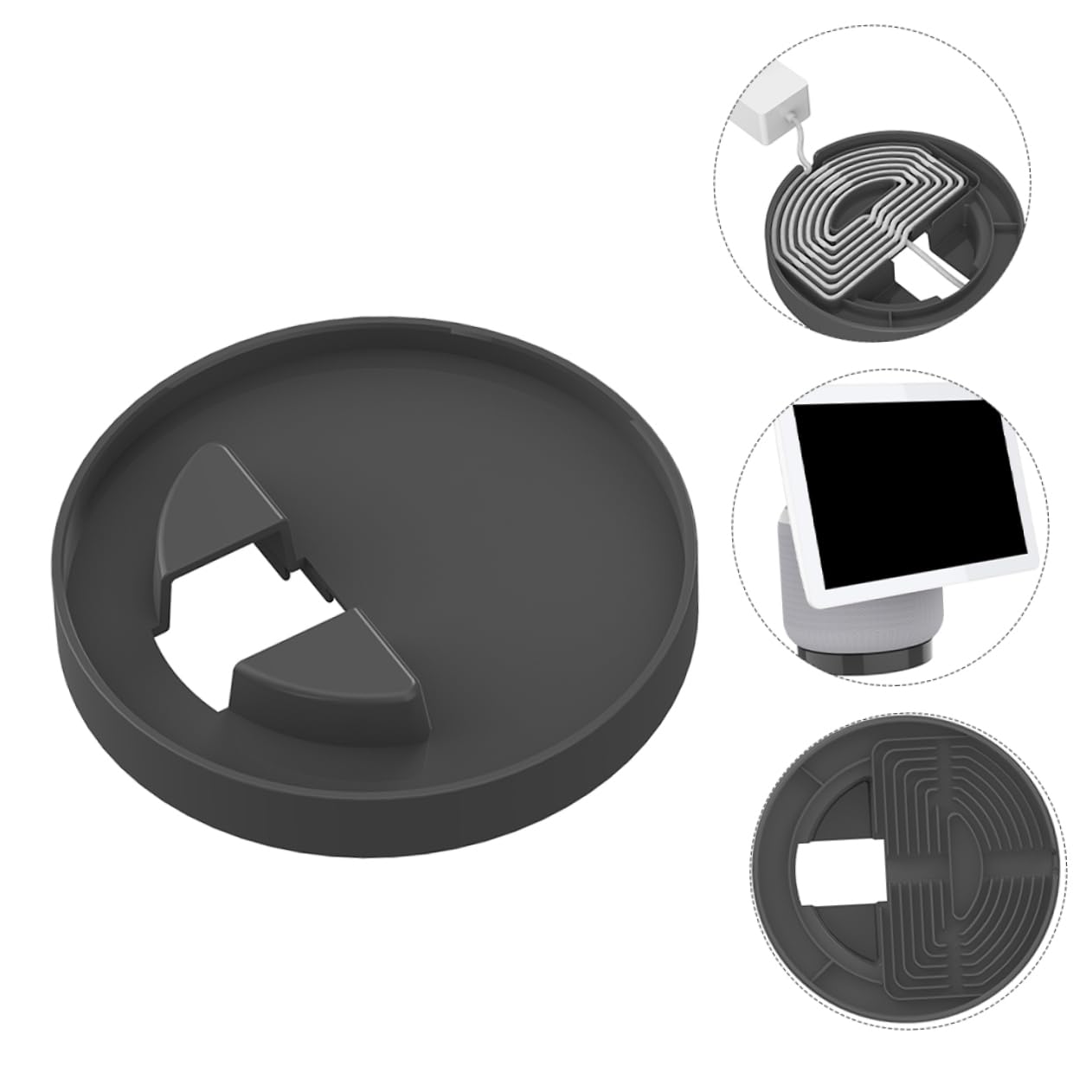 KALLORY Desktop Speaker Holder Bracket for Wire Management and Power Cable Organizer Practical Tabletop Stand for Clean Setup Design No Drilling Required