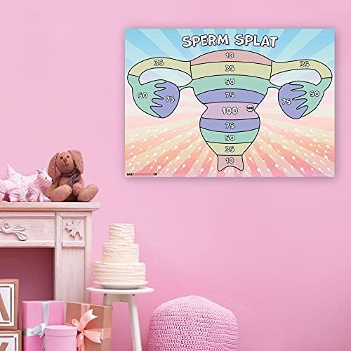 Baby Shower Games - Sperm Splat  Unlimited Players | Winner Prize | XL Poster | Sticky Splat Included for Fun boy, Girl, Neutral/Unisex Baby Shower Party | Group Baby Shower Game | Gender Reveal