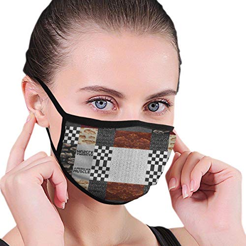 shyly Couverture de Bouclier Facial de Tissu de Voiture de Muscle américain réutilisable Lavable pour la Conception Mignonne d'hommes Femmes