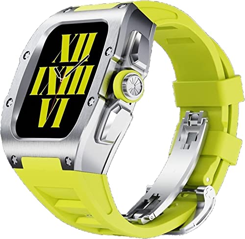 Bracelet caoutchouc Apple Watch 45 mm avec fermoir alliage titane
