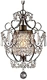 Whse of Tiffany RL4025BR Rosalie 1-Light Antique Bronze 11 inch Crystal Chandelier, 11" L x 11" W x 15" H