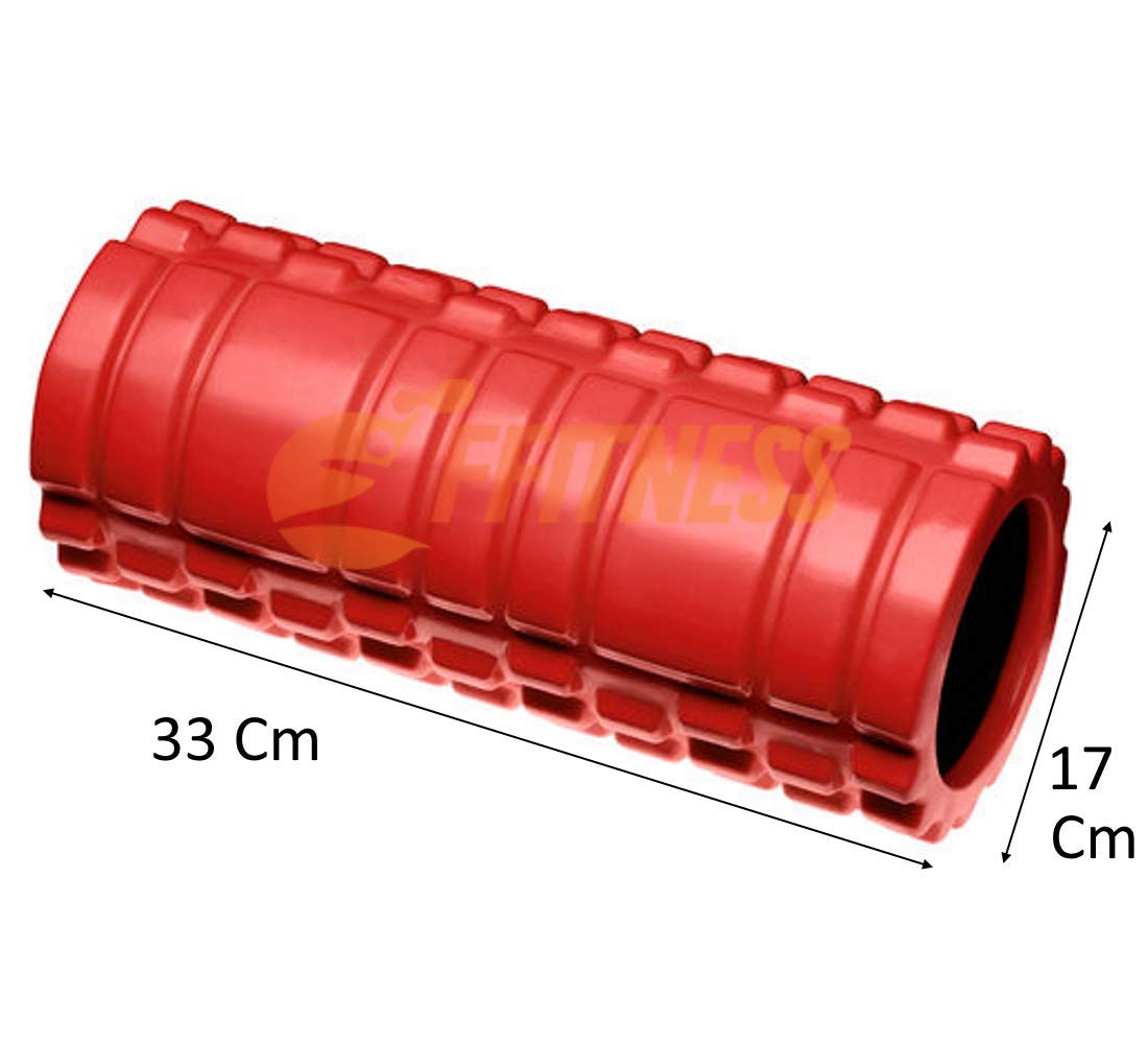 FFitness Nieodkształcalny wałek do masażu mięśniowego do terapii wyzwalacza punktowego - Self-Masaż Mięśniowo-powięziowy - 33 x 13cm - Crossfit Stretching Yoga Pilates Fizjoterapia (Różowy)