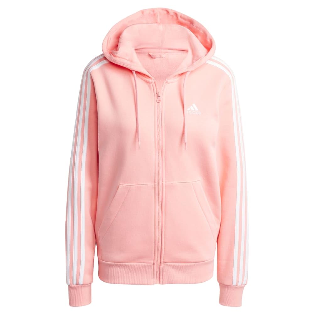 adidas womens Essentials 3-stripes Full Zip Fleece Hoodie