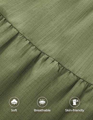 GRACE KARIN Women's Long Sleeve Casual Dress 2025, Fall A Line Flowy Dress, Maxi Smocked Tiered Dresses with Pockets4