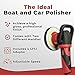 Shurhold 3101 Dual Action Random Orbital Car Boat Buffer Polisher Starter Kit with 16oz Pro Polish Wax & Sealant, 6.5” Foam Pad, Microfiber Towel, and Carrying Bag , Red