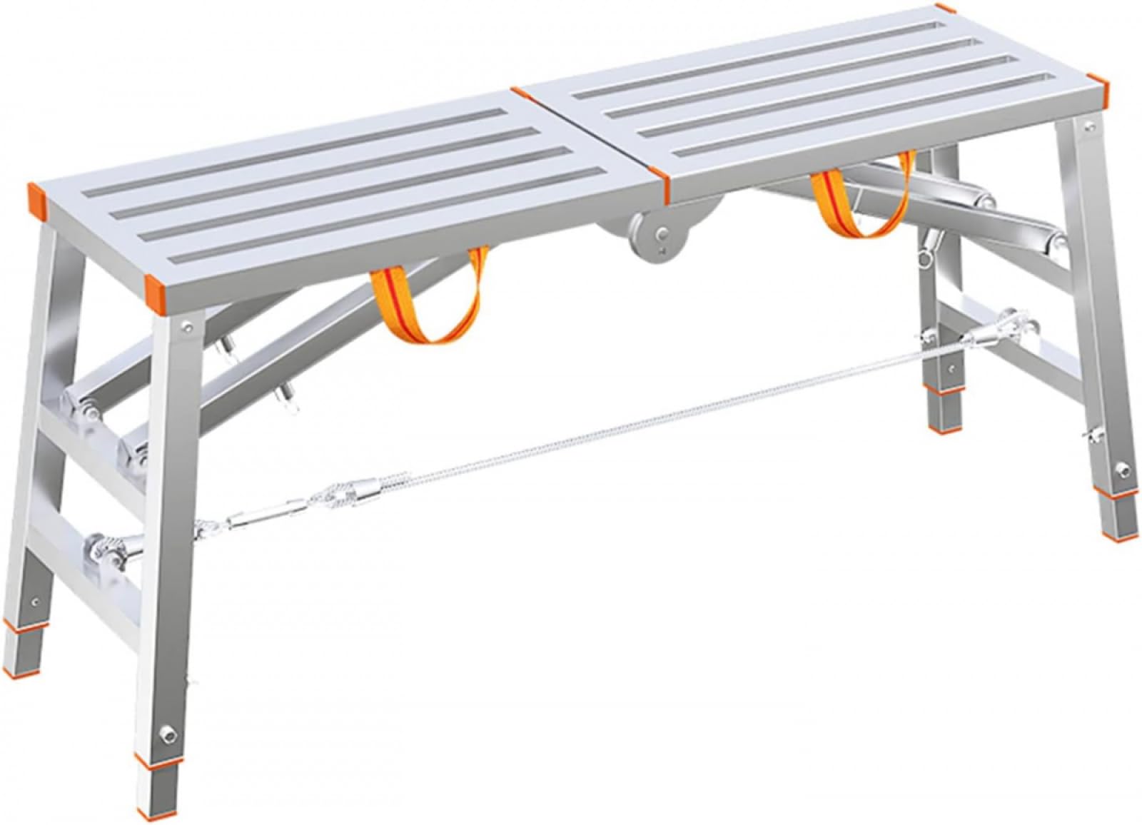 Plataforma de Trabajo Plegable y Ajustable de Aluminio, Banco portátil para Paneles de Yeso, andamio Multiusos para Limpieza, Lavado de Coches, Taburete con Escalera de Banco - 160 * 30 cm |