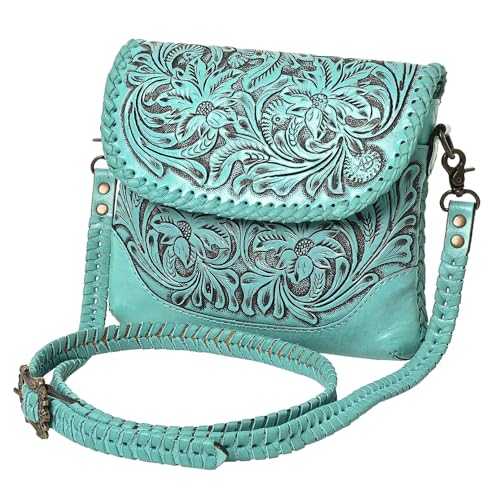 American Darling Small Crossbody Hand Tooled Genuine Leather Western Women Bag Handbag Purse | for