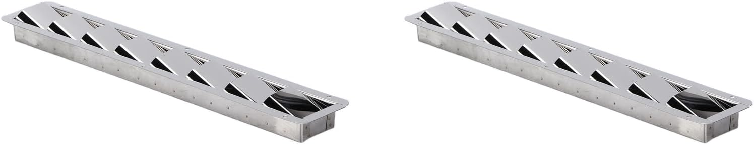 2Pcs Boat Grid Cover Louvre, Stainless Steel 8 Slots Oblong Marine Vent Grille Cover, Louvre Boat Shutters, for Boat Louver Vent