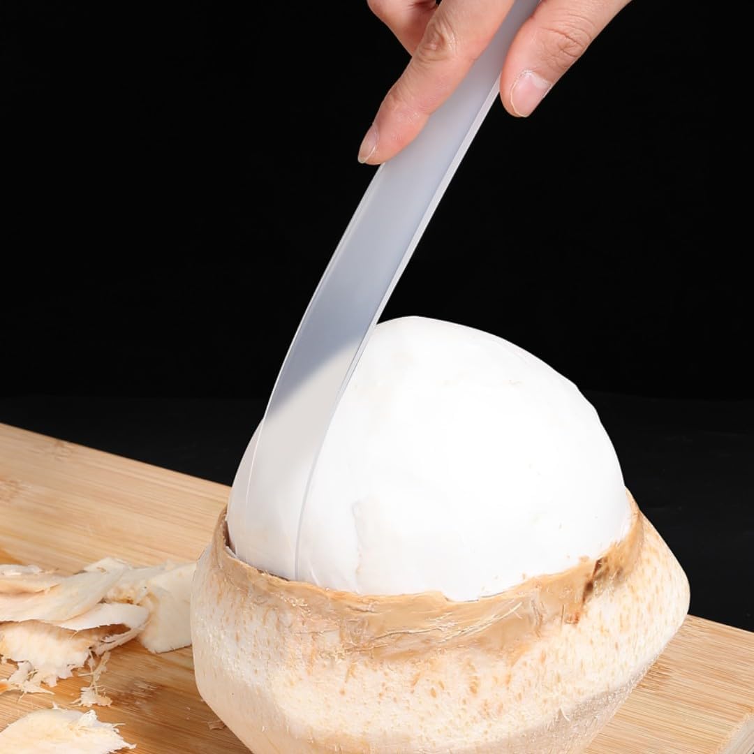 Coconut soft egg knife, coconut meat separator, coconut meat scraper. Plastic soft knife. A coconut bottle opener. Coconut tool, kitchen home. 2 PCS/pack