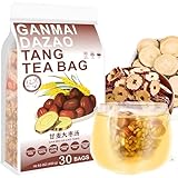 Plant Gift Ganmai Dazao Tang Tea Bag 16.93oz (16g*30bags) Wheat, Licorice, Chinese Pure Natural, blé, réglisse, Chine pure et naturelle, mélange de santé thé, mélange de thé Floral 480g 甘麦大枣汤