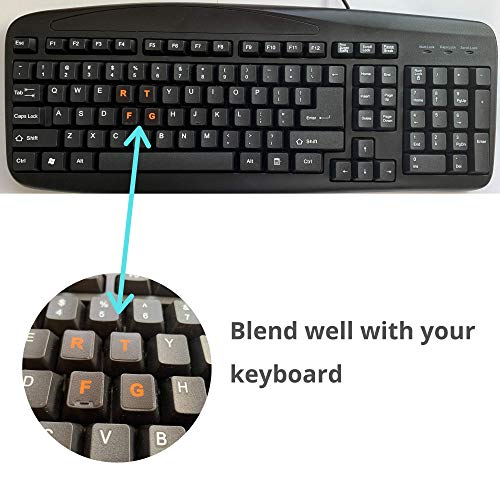 3PCS Pegatinas para Teclados Inglés Impermeables Naranja miniatura 2