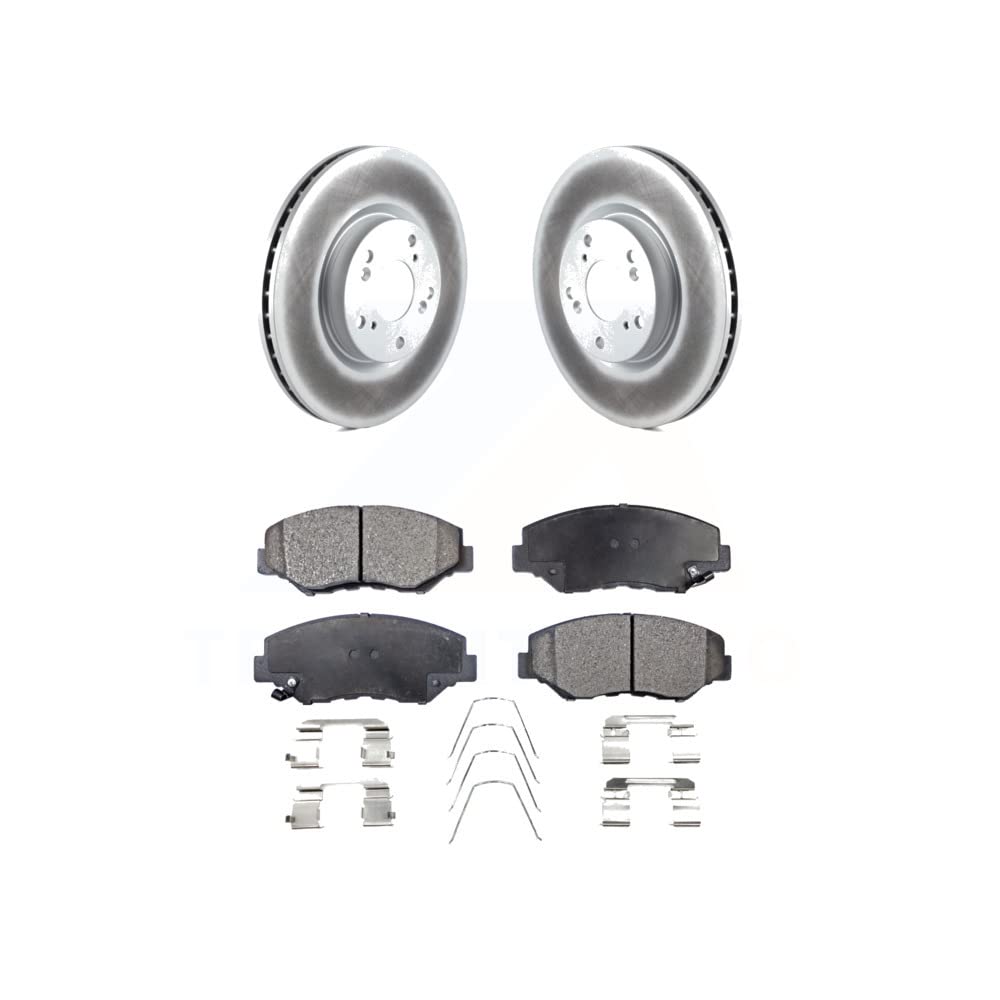 Front Coated Disc Brake Rotors And Ceramic Pads Kit Replacement For Honda Civic CR-V Acura ILX KGT-100322