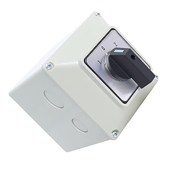 63A Rotary Changeover Cam Switch with Master Switch Exterior Box, SZW26-63 3 Position 3 Phase 660V Universal Selector Switch for Electrical Wiring