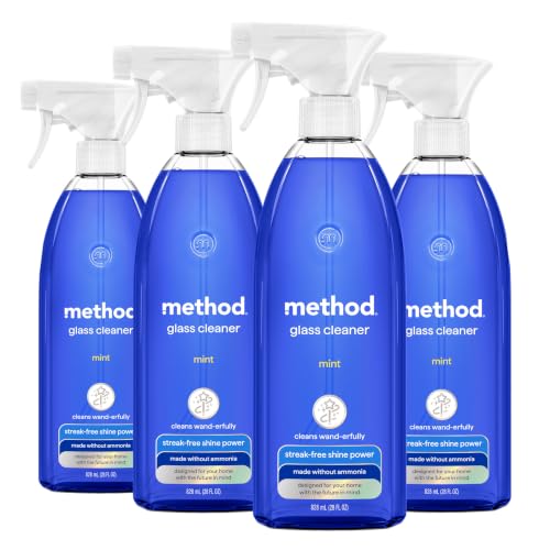 Method Glass Cleaner, Mint, 28 Ounce, 4 Pack, Packaging May