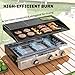 Outsunny 3 Burner Grill Griddle, Portable Gas Plancha with Warming Rack, 7.5 kW, Tabletop Gas BBQ with Grease Cup for Camping Picnic Patios, Black