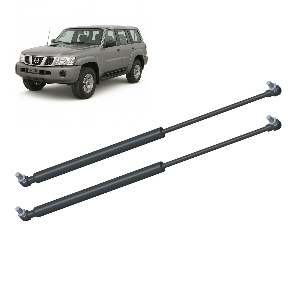 Lot de 2 vérins de capot compatible avec Nissan Patrol Y61 - Modèle de 1998 à 2009 - Modèle GR Y61