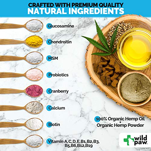 Wildpaw 14 In 1 Multivitamin Treats For Dogs With Hemp, Glucosamine, Chondroitin, Msm, Omegas & Probiotics - Advanced Supplements With Natural Daily Vitamins For Dogs Overall Health And Joint Support #TOP3