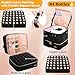 Sambois Nail Polish Organizer Bag Holds 84 Bottles (15ml/0.5 fl.oz)& Nail Lamp, PU Leather Nail Supplies Organizer with Holder& Shoulder Strap, Portable Travel Nail Kit Storage Carrying Case (Black)