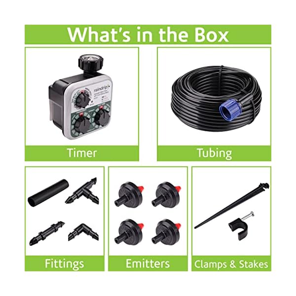 Raindrip R560DP Automatic Drip Irrigation Watering Kit with Timer for Containers and Hanging