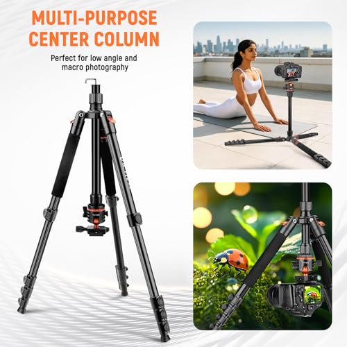 Image of Victiv 2-in-1 Aluminium Tripod Monopod with 360 Panoramic Ball Head, 198cm Tripod Stand for Phone & Camera Tripod, Camera Stand for Video Shooting, Compatible with Cameras and Phones, 8kg Max Load