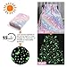 LAT Glow in The Dark Throw Blanket,Super Soft Fuzzy Plush Flannel for Girls and Boys Sleeping Snuggle Blanket,All Seasons for Bed or Sofa,50 * 60 Inch (Rainbow Unicorn)