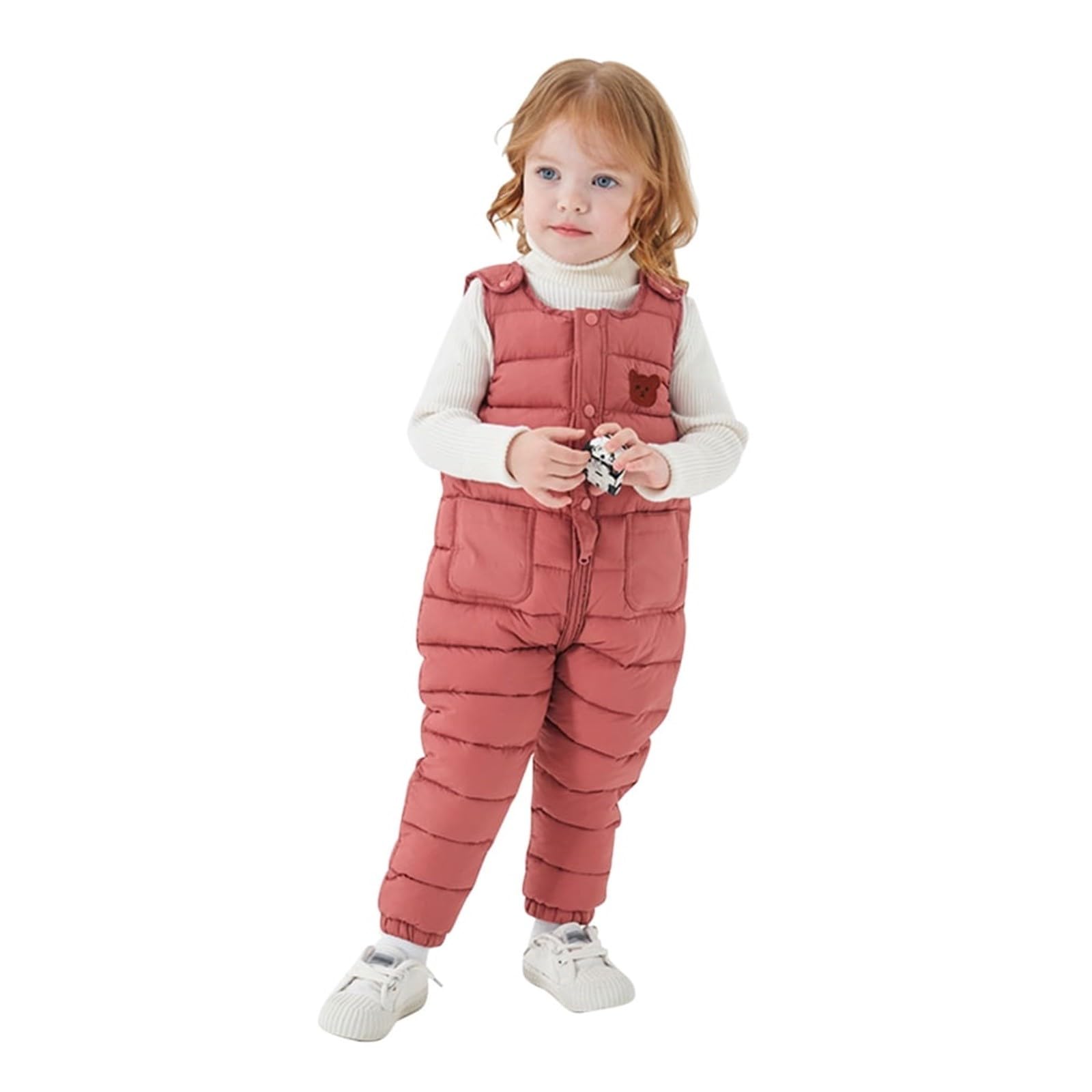 Pantaloni Sci Bambina Pantaloni Snowboarding Caldo Con Imbottitura Spessa Pantalone Da Neve Antivento Snowsuit Salopette Da Sci Apertura Con Cerniera Impermeabile E Traspirante Inverno Lunghi