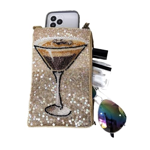 Bamboo Trading Company Cocktails Anyone Club Bag Beaded Phone Crossbody3