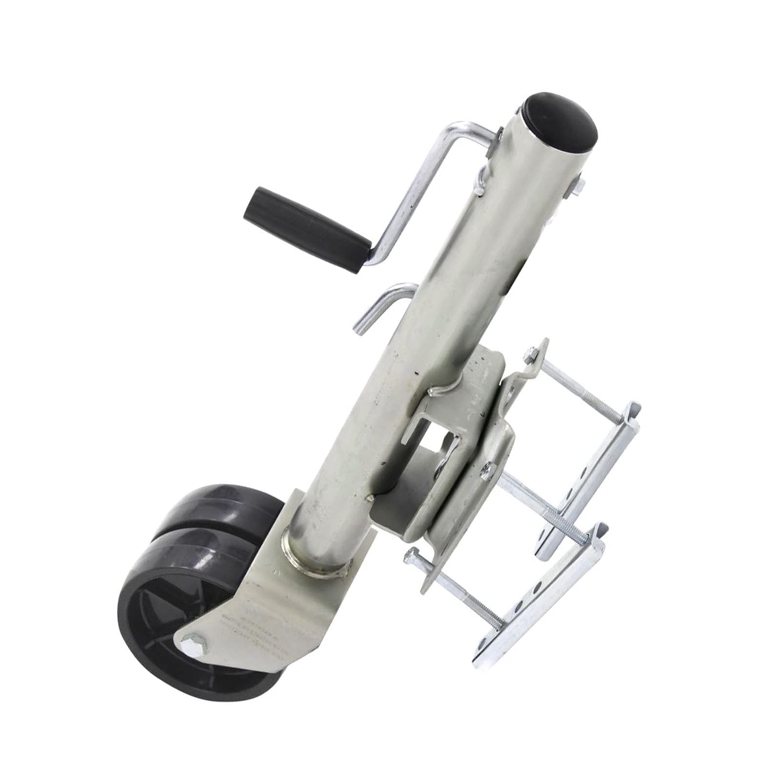 Podnośnik przyczepy Heavy Duty Mocowanie obrotowe 6-calowe podwójne koło pełne Sidewind Okrągły obrotowy podnośnik przyczepy ze śrubą na Pojemność 650 KG Koło podporowe Części do łodzi RV Akcesoria