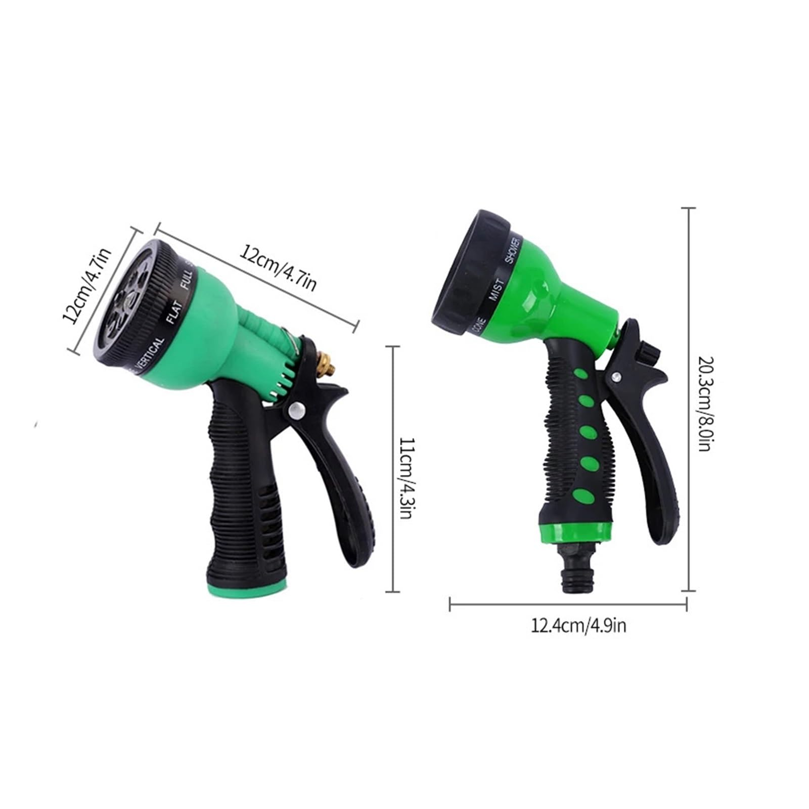 KKXXYQFC Pistola rociadora para manguera de jardín, 8 patrones, boquilla para pistola rociadora de agua, multifunción, lavado de autos, pistola de agua para jardín, boquilla para manguera, rociador de