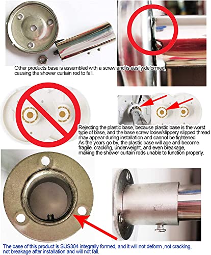SIKAIQI Stretchable 304 Stainless L Shaped Bathroom Bathtub Corner Shower Curtain Rod Rack (27"-39"x27"-39"), Drill Free Install, for Bathroom, Clothing Store, Private space - Thumbnail 6