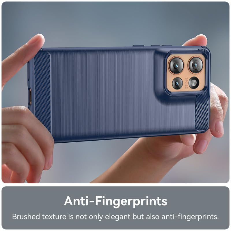 Image of Hybrid Carbon Fiber Back Case for Moto Edge 50 (Blue)
