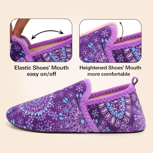 Spesoul Slippers for Women Men Furry Indoor House Shoes Soft Rubber Sole Slipper Socks Slip On House Slippers for Bedroom Home Office Travel Yoga2