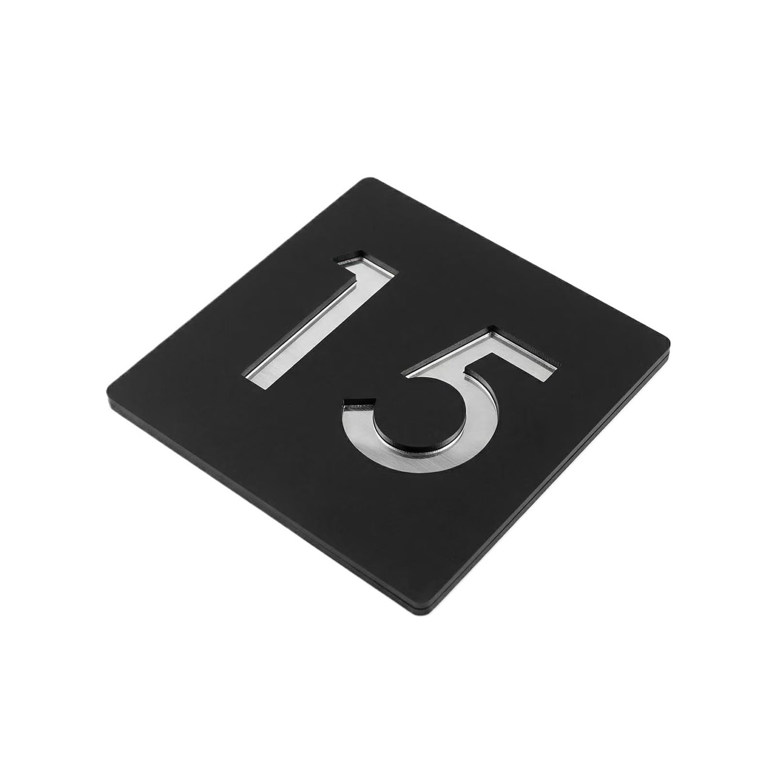 1 Szt. Nowoczesny Akrylowy Numer Drzwi Znak Adresowy Na Zewnątrz 3D Alfanumeryczny Talerz Dekoracyjny Do Domu(Black silver,30x30cm)